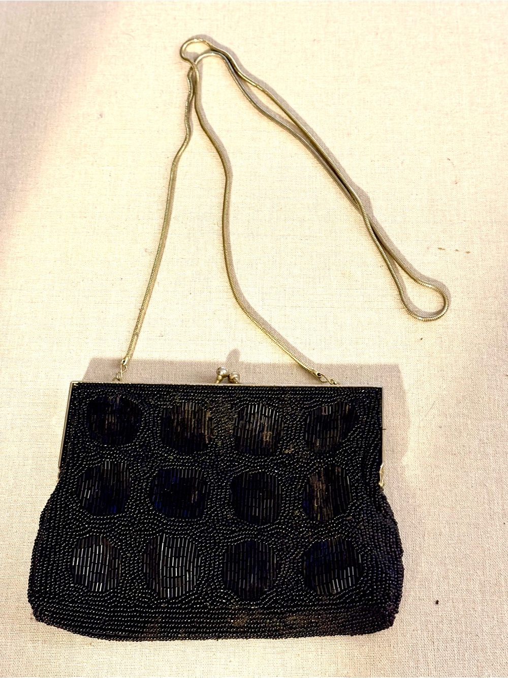 Vintage La Regale 
Black Beaded Evening Bag